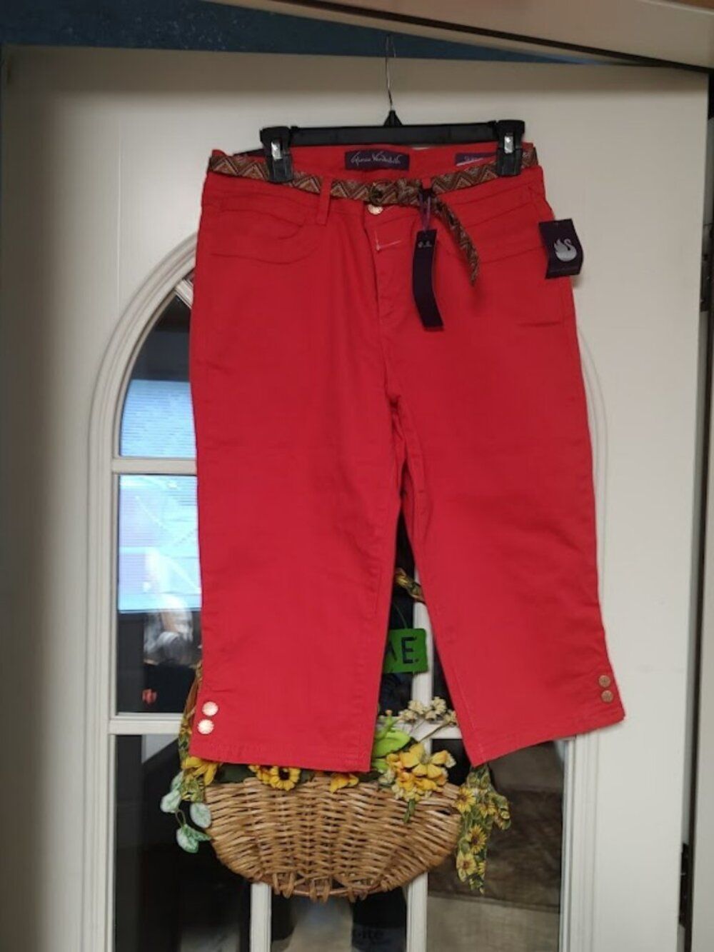 New Gloria Vanderbilt Pippa Dragon Fruit Color Skimmer With Belt Size Women's 6